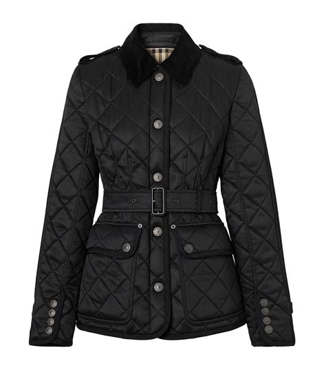 burberry brit classic quilted jacket in black|quilted burberry jacket outlet store.